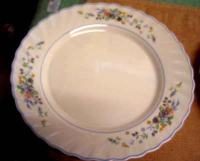 2 Arcopal VICTORIA Floral Scalloped Edge Swirl Dinner Plates 11''