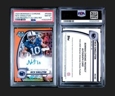 Nick Singleton Orange Refractor Auto #15/25 2024 Bowman U Chrome PSA 8 NM-MT