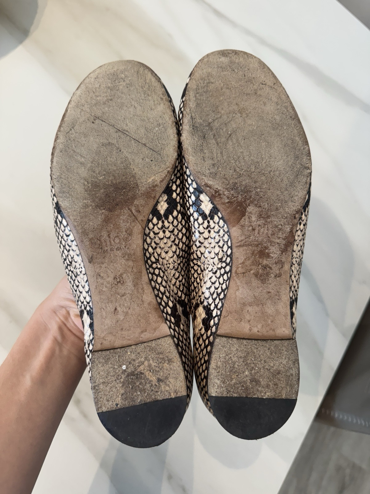 Auth $575 Chloe Python Embossed Lauren Ballet Fla… - image 9