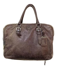 PRADA                    Leather Square Handbag BL0517 brown BL0517