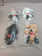 VTG 1986 Tonka Pound Puppies Mini Set of 4 Black Tan White Grey Plush Sealed 8"