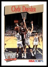 Clyde Drexler 1991-92 Hoops #491 Trail Blazers NBA READ FREE SHIP AutographDen