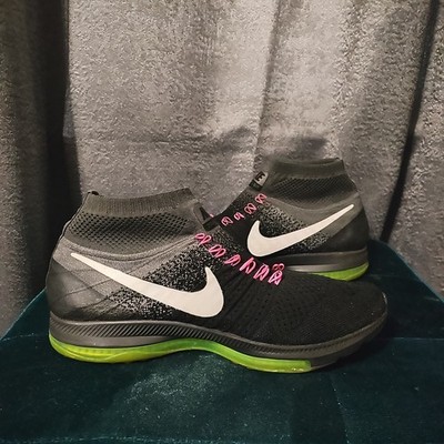2016 Nike Air Zoom All Out Flyknits Size Black Grey Volt 844134-002 