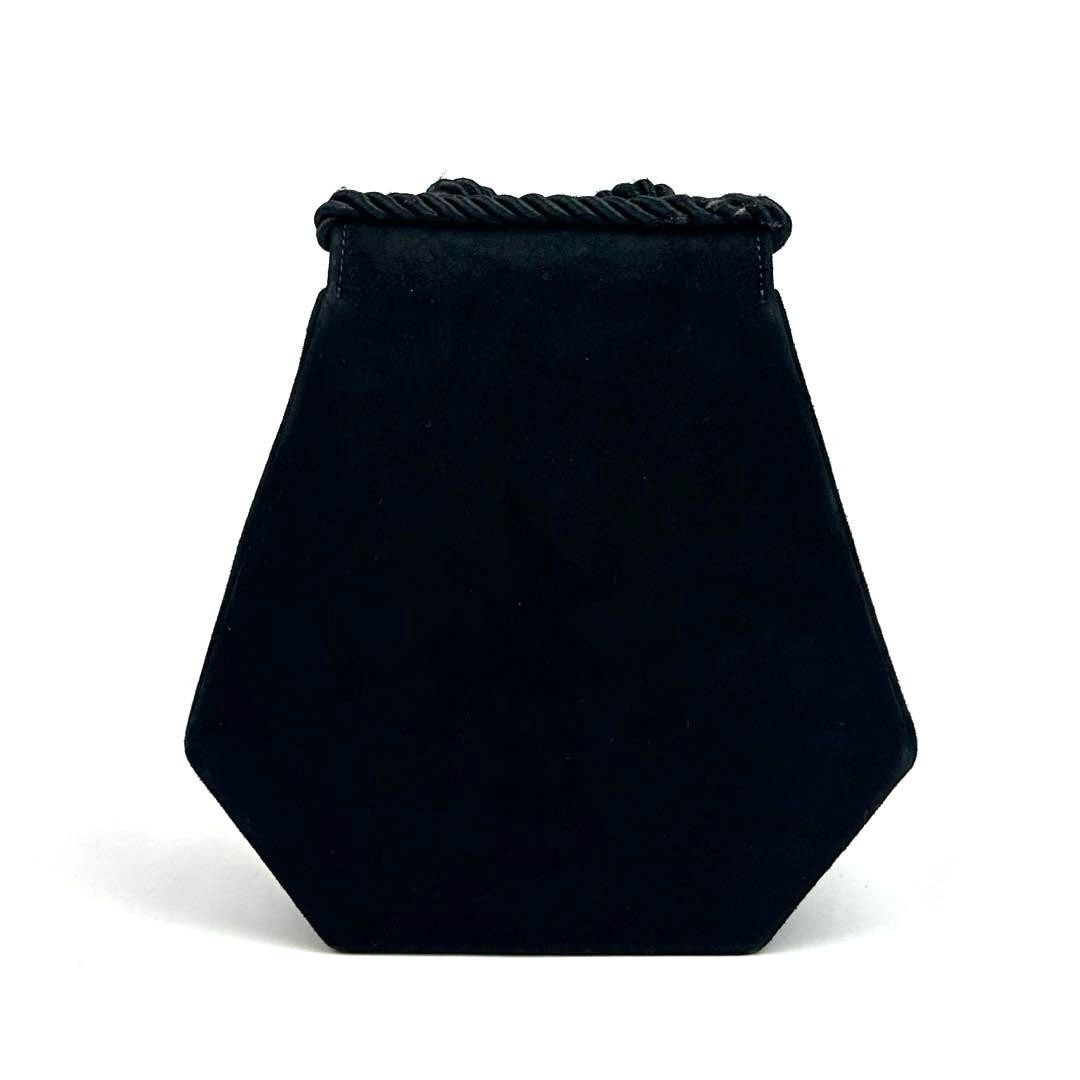 Borsa a tracolla Yves Saint Laurent scamosciata nera rossa autentica usata dal Giappone