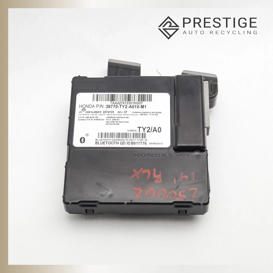 2014–2020 ACURA RLX Bluetooth Communication Control Module 39770-TY2-A02 - Image 2 of 4