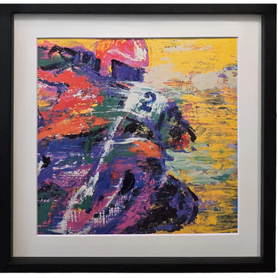 LEROY NEIMAN Easy Rider Vintage 1983 Framed Matted Motorcycle Racing Print