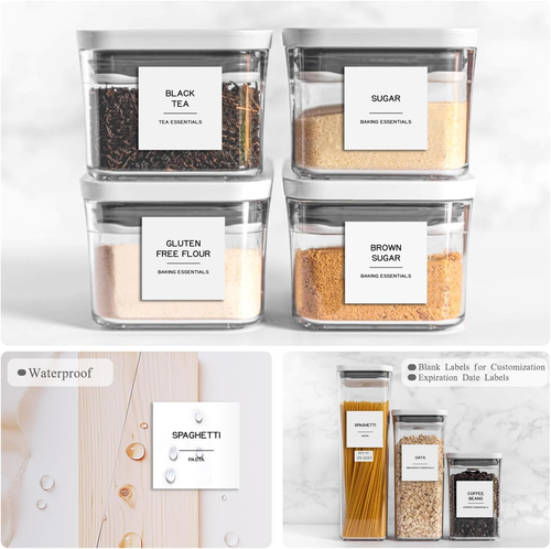 288 Pantry Labels for Food Containers,Preprinted Minimalist Waterproof Stickers - Picture 4 of 6