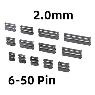 IDC 6 -50-polig Buchse für Flachbandkabel 2,0mm Arduinos Prototype Lötbuchsen
