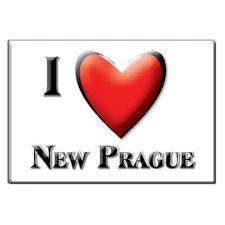 New Prague, Le Sueur County, Minnesota - Fridge Magnet I Love Souvenir Usa