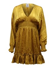 Ulla Johnson Odette Mini Dress In Silk Women Gold Size 0