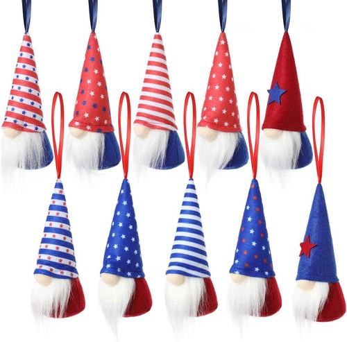 4th of July Gnome Independence Day Hanging Ornaments Set 10, Patriotic... - Picture 2 of 8