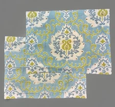 POTTERY BARN Pillow Shams Set of 2 Standard Size Joyce Ikat Cotton Linen Cases