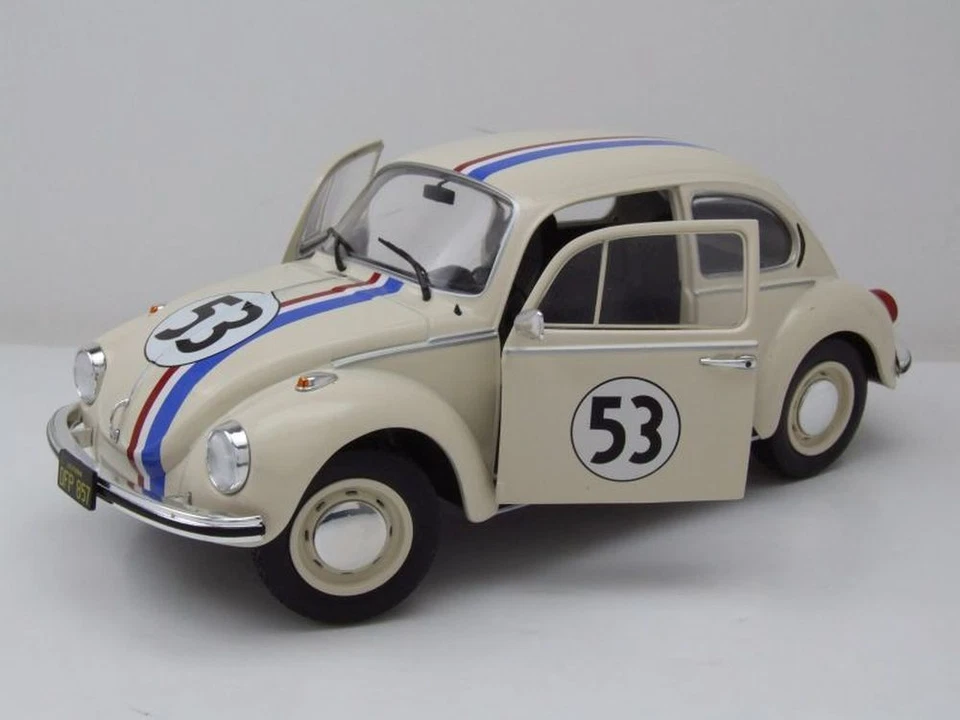 VW Escarabajo 1303 #53 Beige Herbie Semejante Coche a Escala 1:18 Solido - Imagen 4 de 4
