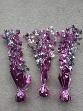 Set of 3 Pink and Silver Baby Shower Foil Tabke Decorations
