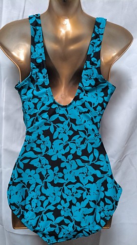 Women Wrap Shaper Swimsuit Turquoise Print Ladies Dress Bonprix-UK14 EU40- Used - Picture 6 of 6