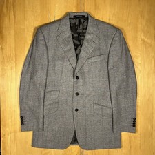 Chester Barrie Saville Row Blazer Jacket Mens Grey Blue 100% Wool 40R
