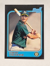 1997 BOWMAN ERIC CHAVEZ OAKLAND ATHLETICS ROOKIE CARD #210. rookie card picture