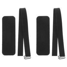 Phone Grip Strap Silicone Elastic Cord with Handle Black 2Pcs