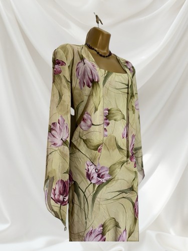 Ursula der Schweiz Größe 12 Blumenmuster Brautmutter Outfit Kleid Cover Up - Bild 4 von 22