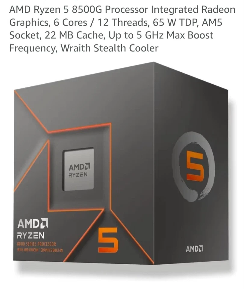 AMD Ryzen 5 8500G Desktop-Prozessor CPU/APU, 5.0GHz, 6 Kerne, Sockel AM5