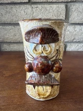 Vintage Ugly Funny Face Original Stoneware Coffee Tea Mug Signed by Artist