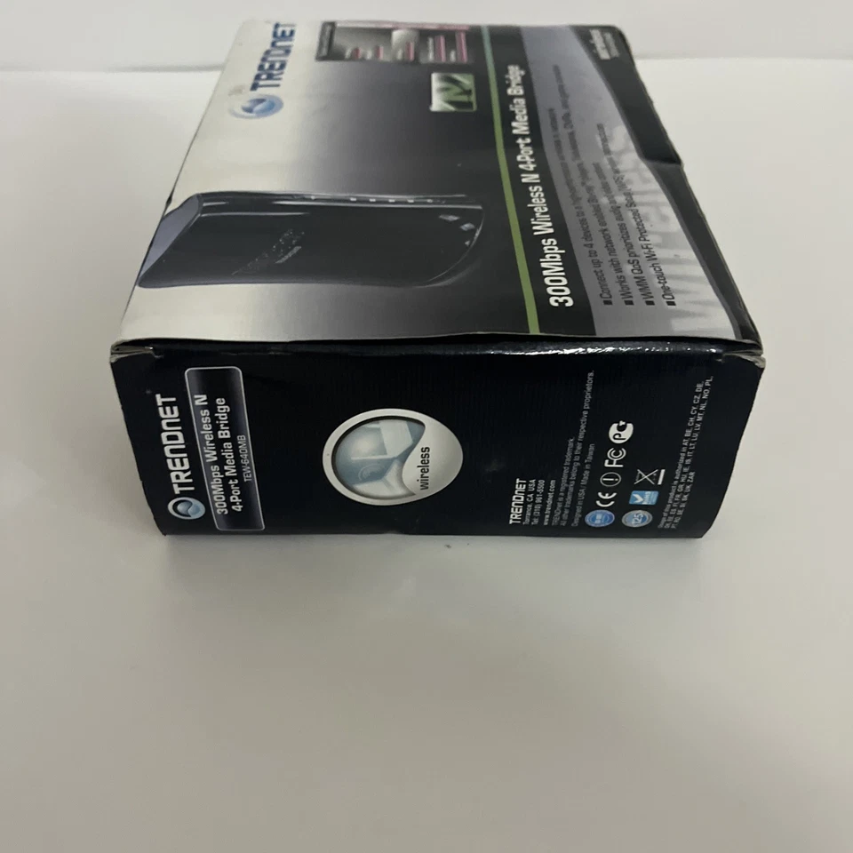 TRENDnet TEW-640MB Wireless N 4-Port Media Bridge - New Slight Wear On Box - Image 3 of 4