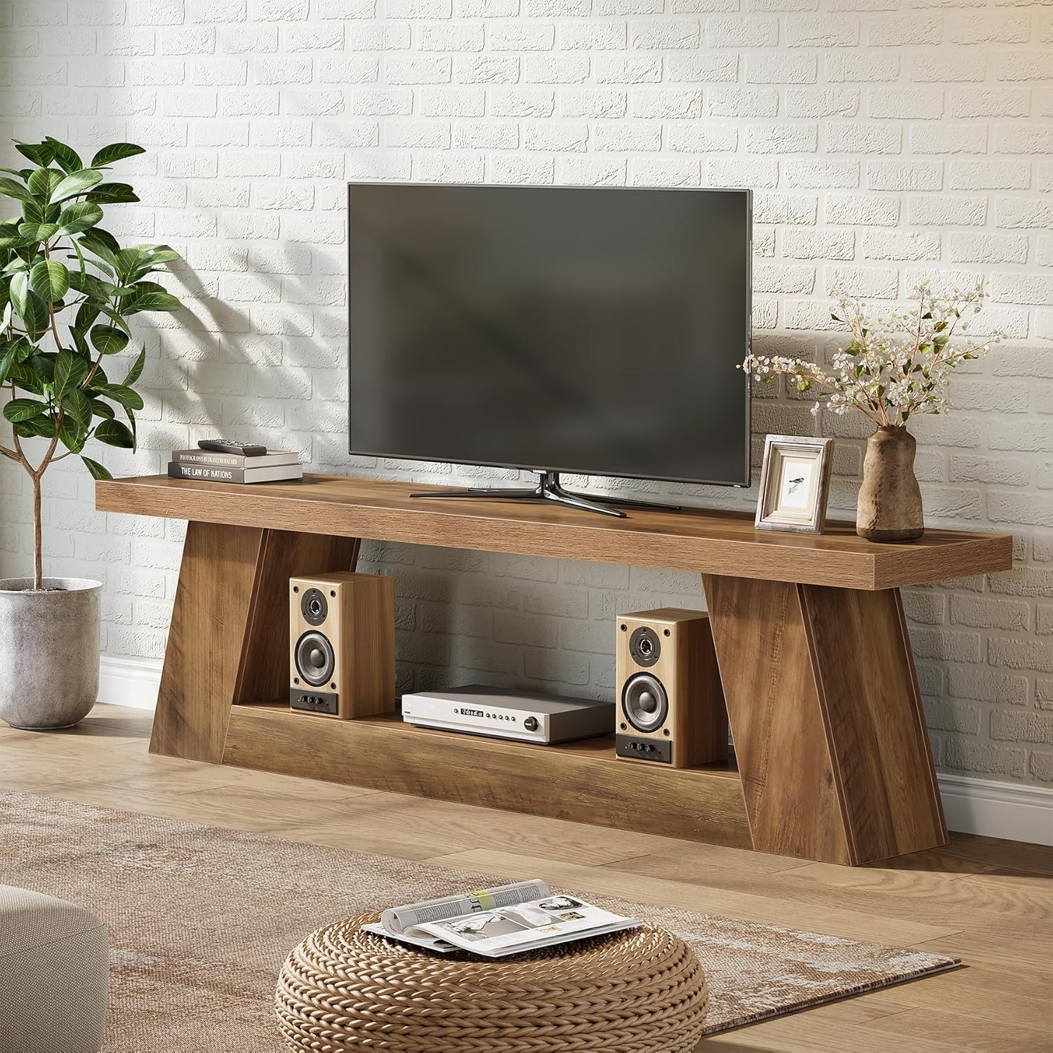 For 55/60/65/75-inch Tv, Farmhouse Entertainment Center Cons