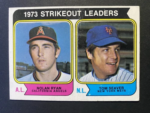 1974 Topps Baseball Strikeout Leaders Nolan Ryan/ Tom Seaver Card #207 (a)