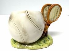 Vintage RELPO Ceramic Tennis Racket Ball Planter Pencil Holder JAPAN EUC