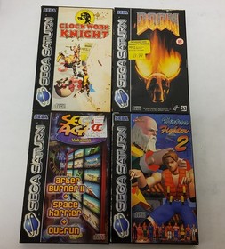 7 x Sega Saturn Game Joblot - Doom Virtua Fighter Clockwork Knight Wing Arms 48