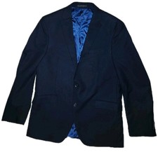 Kenneth Cole Reaction Techni-Cole Men's Suit Jacket Blazer 42L Solid Blue Dressy