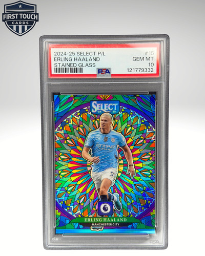2024-25 Panini Select Premier League - Stained Glass Erling Haaland #15, PSA 10