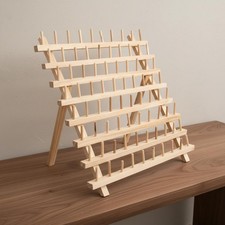 Folding Spool Rack Upright Pegs Wooden Thread Rack Open Frame