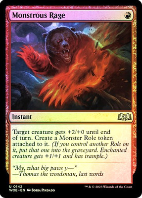 MTG - Monstrous Rage - Foil - WOE - Magic the Gathering