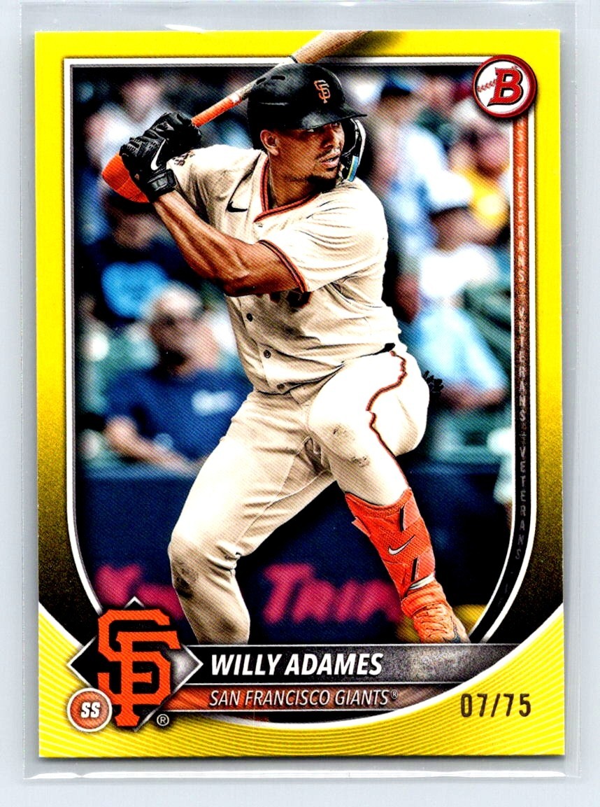 2025 Bowman #60 Willy Adames San Francisco Giants Yellow /75