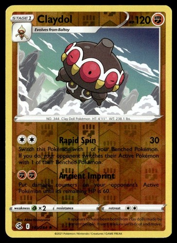 2021 Sword & Shield - Fusion Strike Claydol Stage 1/Rare #145