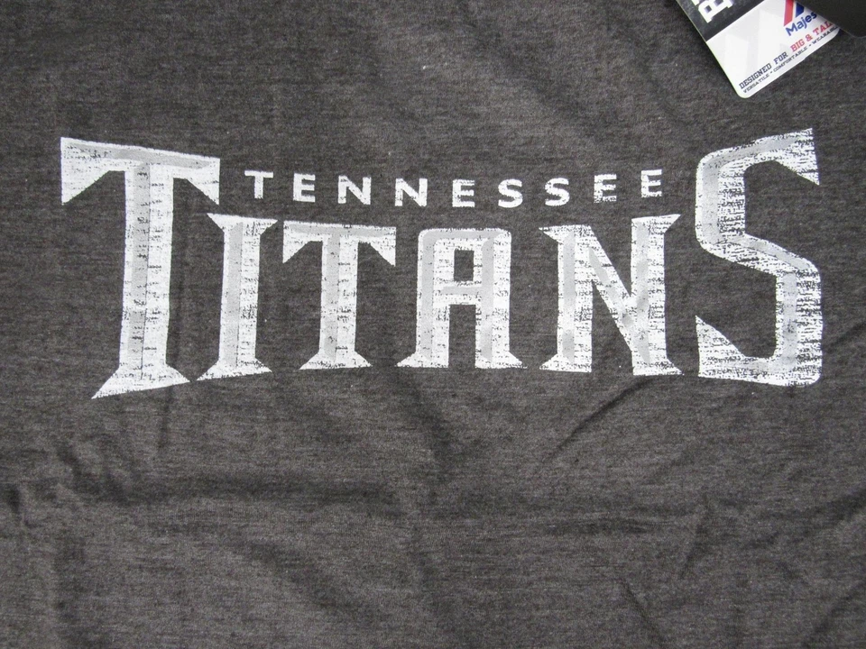 Tennessee Titans Mens Big & Tall Sizes 2XL-3XL-4XL-5XL Majestic Distressed Shirt - Image 3 of 4