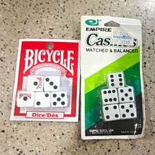 Bicycle Empire Casino Dice Set - Matched Balanced Plastic White/Black