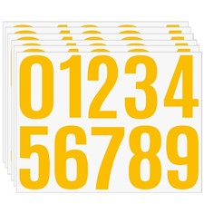 4 Inch Large Address Number Stickers 0-9, 6 Sheets Gold Self-Adhesive Vinyl H...