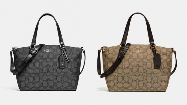 mini kelsey satchel in signature jacquard