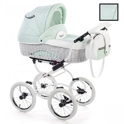 SCARLETT Wicker Pushchair Pram Baby Fashion 3in1 CARRYCOT + STROLLER + CAR SEAT - Picture 11 of 13