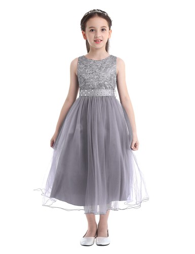 Blumenmädchen Kleid Prinzessin Party Hochzeit Geburtstag Festzug Kleid Urlaub Kleider - Bild 33 von 76