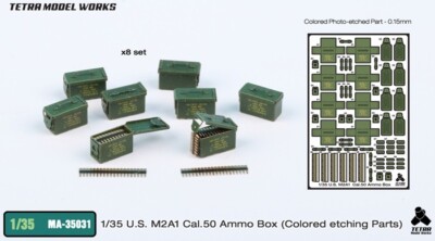 Tetra Model works #MA-35031 1/35 U.S. M2A1 Cal.50 AmmoBox(Colored etching Parts)
