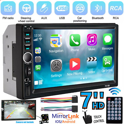 7'' Car Stereo Radio For Apple/Android Bluetooth Player Touch Screen Double 2Din