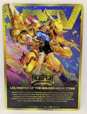 Wondrlnd TCG Starlight Genesis Liv Keeper Of The Golden Mech Titan SAR 156/150