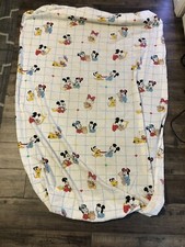 Used Vintage Dundee Disney Babies Baby Mickey  Minnie Mouse Fitted Crib Sheet