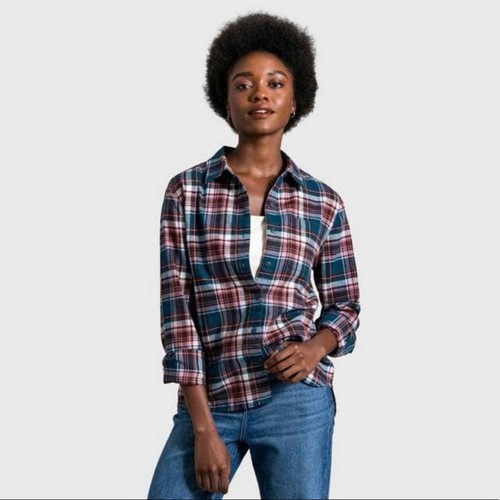 Blue Organic Flannel Button Down Shirt 