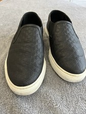 GUCCI GG MonogramSLIP-ON Leather SNEAKERS Siz...
