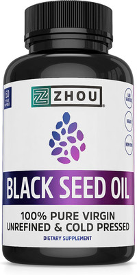 Black Seed Oil Capsules, 100% Virgin, Cold Pressed Source of Omega 3 6 9, Super 