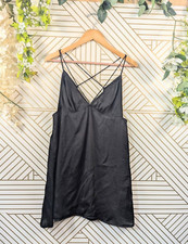 INTIMATELY FREE PEOPLE Women's Black Slip Dress V-Neck Cross Back Size Small